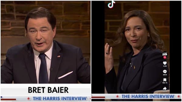 SNL 50: Alec Baldwin's Bret Baier Takes On Maya Rudolph's VP Harris