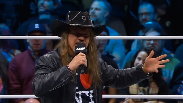 Axl Rose cuts a promo in the ring on AEW Rampage