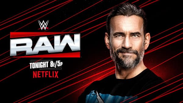 WWE Raw on Netflix graphic, which is way better than any of AEW's graphics.