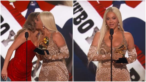 Taylor Swift Presents Beyoncé with Grammys Gold for "Cowboy Carter"