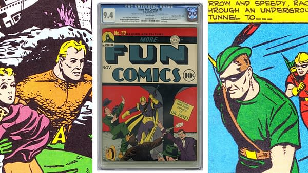 More Fun Comics #73 (DC Comics, 1941) featuring the first appearances of Green Arrow and Aquaman.