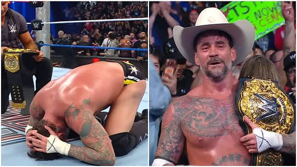 CM Punk winning the World Heavyweight Championship at Saturday Night's Main Event