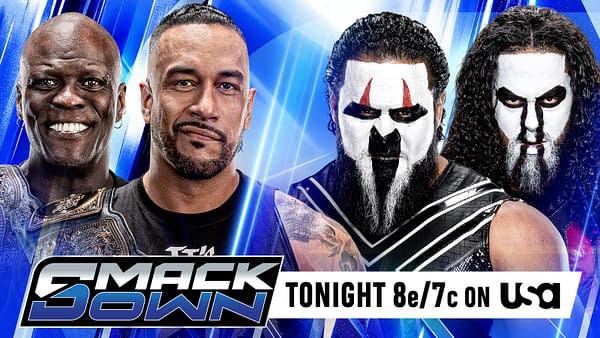 WWE SmackDown promotional graphic showing Truth Priest and The Final Testament's Karrion Kross and Dexter Lumis facing off against each other.