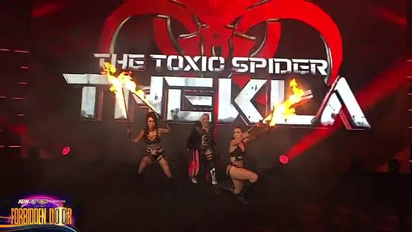 The Toxic Spider, Thekla, makes her entrance at Forbidden Door