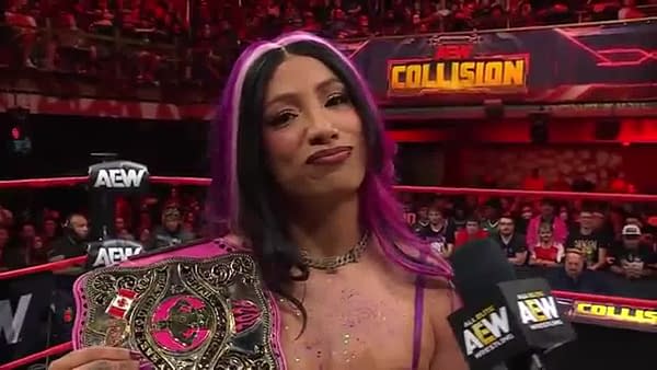 Mereceds Mone address the crowd on AEW Collision