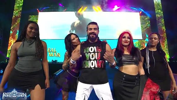 Andrade El Ídolo makes his entrance at AEW Redemption