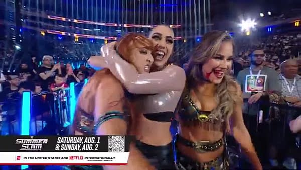 Fatal Influence celebrates winning the Women's Tag Team Championship at WWE Saturday Night's Main Event