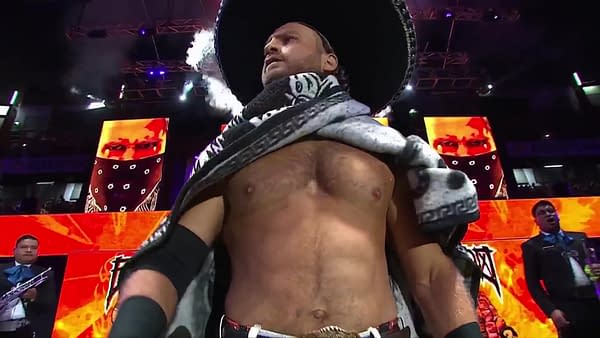 Hangman Adam Page makes his entrance at AEW Grand Slam: Mexico