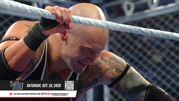 Baron Corbin rests in the steel cage on WWE SmackDown