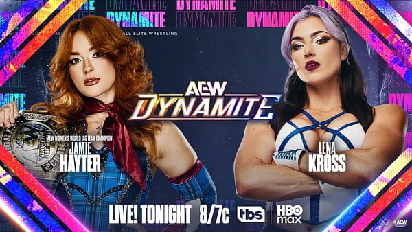 AEW Dynamite match graphic for AEW Women's World Tag Team Champion Jamie Hayter of The Brawling Birds vs.
