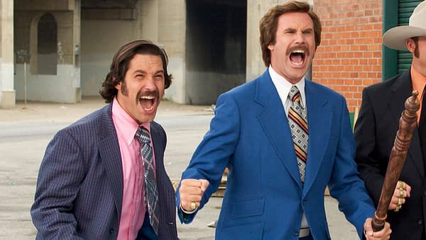 Will Ferrell and Paul Rudd in Anchorman, courtesy of Paramount.