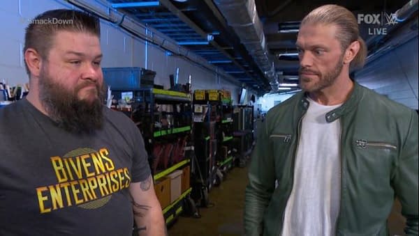 Kevin Owens and Edge are wondering when the booking for Elimination Chamber will be finished like the rest of us on WWE Smackdown.