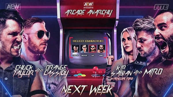 Chuck Taylor and Orange Cassidy take on Kip Sabian and Miro in Arcade Anarchy on AEW Dynamite next week.