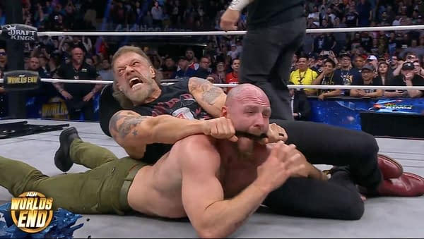 Adam Copeland punishes Jon Moxley at AEW World's End