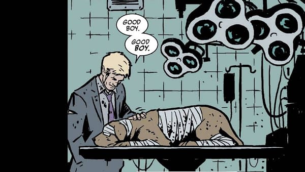 Hawkeye: Clint Barton with Lucky/Pizza Dog (Image: Marvel Comics)