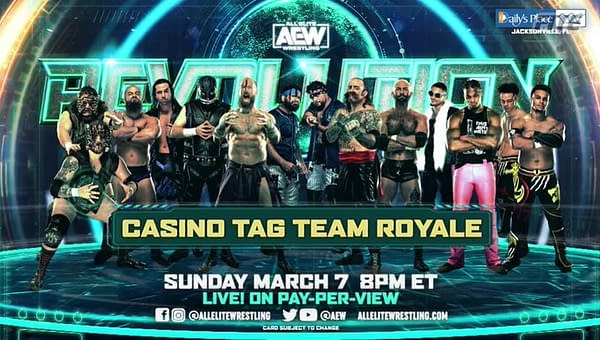 AEW tag teams with nothing better to do will compete in a Casino Tag Team Royale for a shot at the AEW Tag Team Championships.