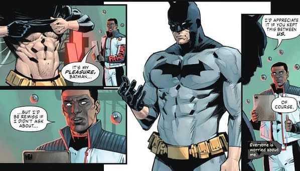 Batman wants to keep his robotic hand secret in this preview from Batman #136