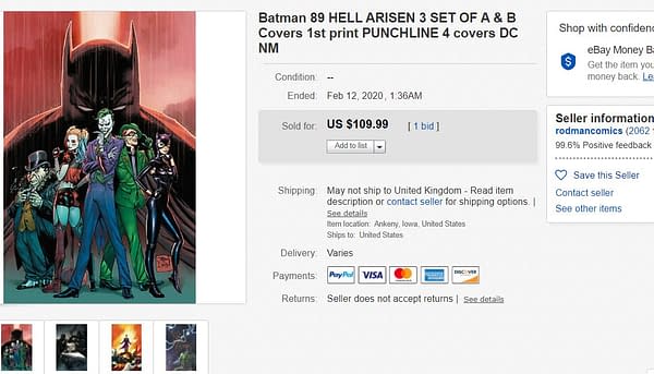 Batman #89 (A and B covers) and Hell Arisen #3 Sell, in Advance, For $110 on eBay