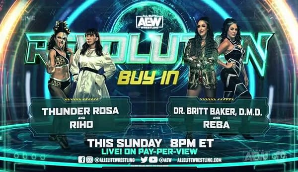 Thunder Rosa and Riho vs. Britt Baker and Reba is set for AEW Revolution on Sunday.