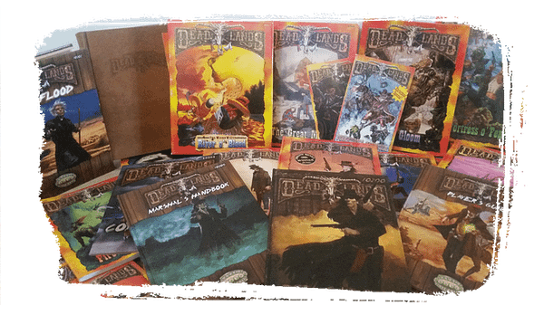A glut of books for the Deadlands Classic role-playing game from way back in 1996!