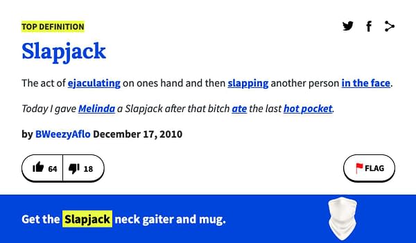 Urban dictionary's definition of "Slapjack" has been established since 2010 and is the top definition on the site.