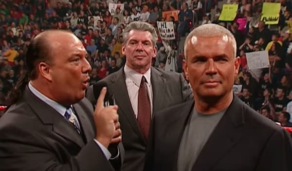 Paul Heyman, Vince McMahon, and Eric Bischoff in happier times