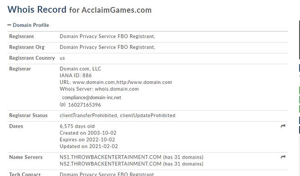 Acclaim Reveals Returned With Incoming Game Announcements