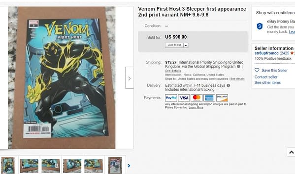 Venom: First Host #3 Second Printing Rockets In Price