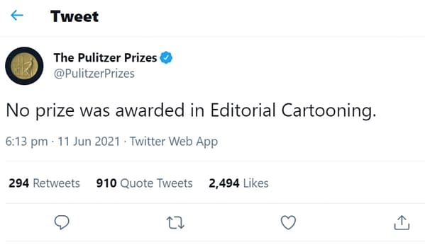 Pulitzer Issues No Prize For Editorial Cartooning
