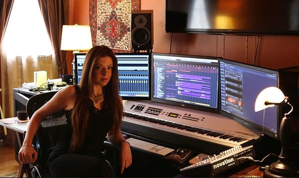 Stargirl composer Pinar Toprak in the studio (image courtesy P. Toprak).