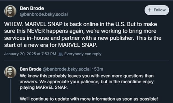 Marvel Snap Service Restored, Developer Looking For New Publisher