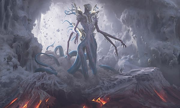 The artwork for Void Winnower, a card from Magic: The Gathering's Battle For Zendikar set. Illustrated by Chase Stone.