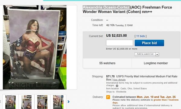 Wonder Woman AOC Variant Cover to Sell For Over $2000
