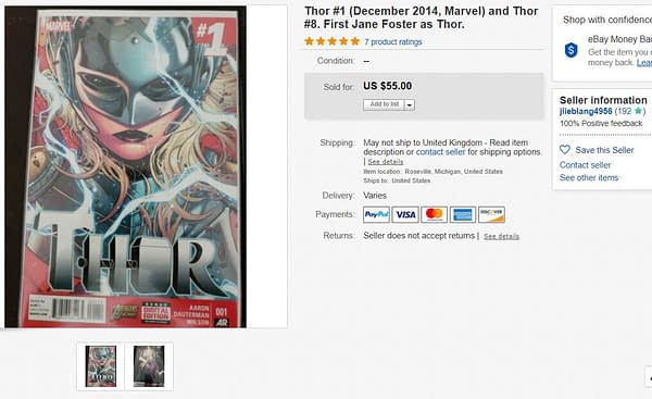 Thor #1 Just Sold for $55 on eBay