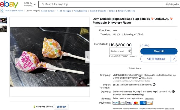 Black Flag Dum Dums Listed on eBay For $200, Latest In Acetategate