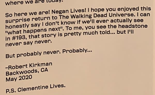 Does the new Negan Lives comic reveal that there are more Walking Dead games on the way?