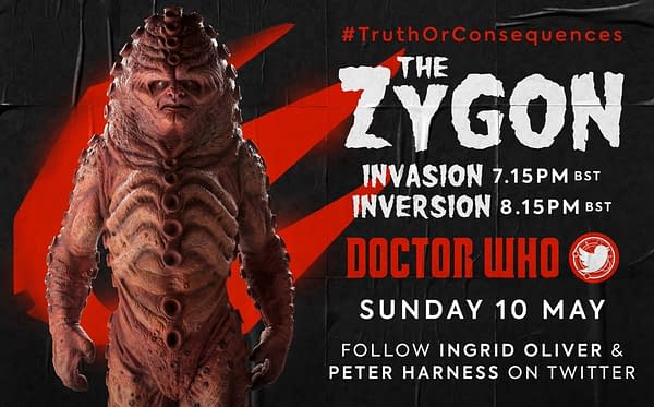 The next Doctor Who Lockdown global rewatch will be "Invasion of the Zygons" and "Inversion of the Zygons", image courtesy of BBC.