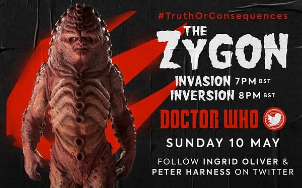 The Zygons will be the focus of the next Doctor Who Lockdown rewatch, courtesy Doctor Who Lockdown and BBC Studios.