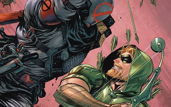 Green Arrow #39 cover by Tyler Kirkham and Tomeu Morey