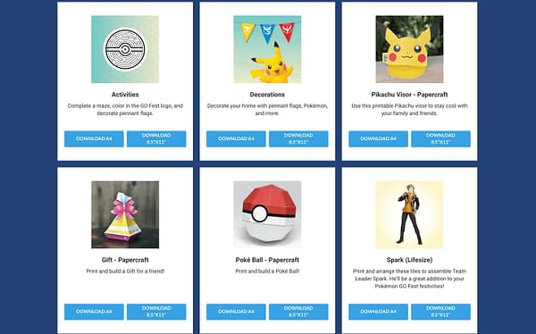 Pokémon GO Fest 2020 papercrafts. Credit: Niantic.