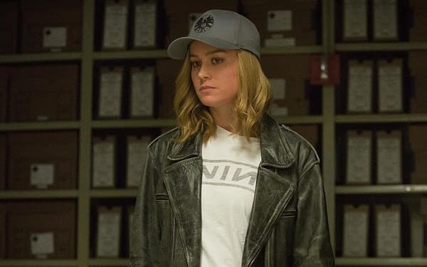 Brie Larson Made Buttons to Give Out on 'Captain Marvel' Set
