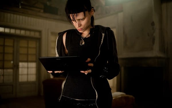 Rooney Mara as Salander in The Girl With the Dragon Tattoo, courtesy of Sony Pictures.