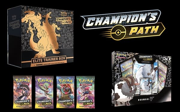 The Pokémon TCG Champion's Path Expansion merchandise. Credit: Pokémon Company International