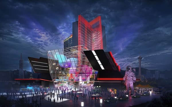 A look at the main entryway for the Las Vegas Atari Hotel, courtesy of GSD Group.