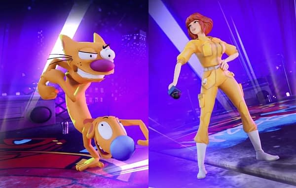 A look at CatDog and April O'Neil in Nickelodeon All-Star Brawl, courtesy of GameMill Entertainment.