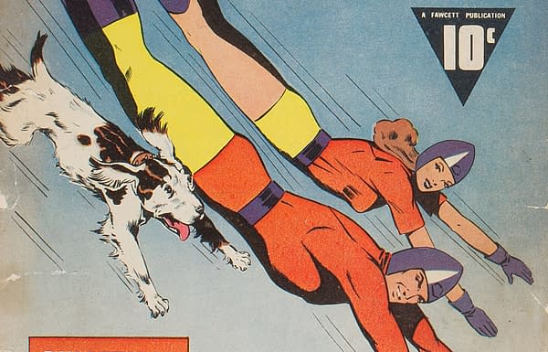 Bulletman #10 (Fawcett Publications, 1942) featuring Bulletdog.