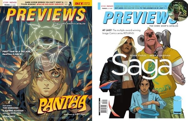 Saga #55 and Pantha #1 On Next Week's Diamond Previews Covers