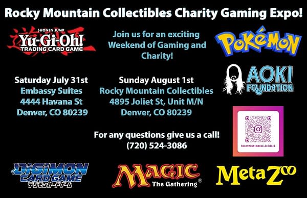 More information regarding Rocky Mountain Collectibles' 2-day charity TCG expo.