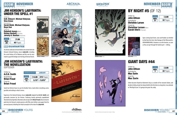 The Full Boom Studios Catalogue for November 2018 &#8211; Smooth Criminals, Firefly and