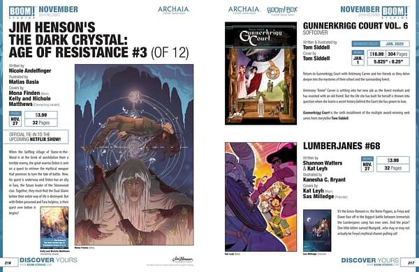 Folklords, The Magicians, B.B. Free and Hartbeat Launch in Boom Studios' November 2019 Solicitations